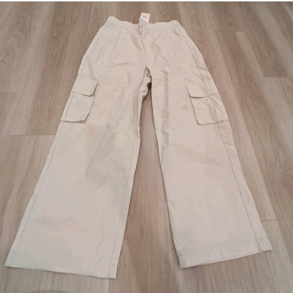 Wilo The Lable Nylon Oversized Cargo Pants Size M Clay